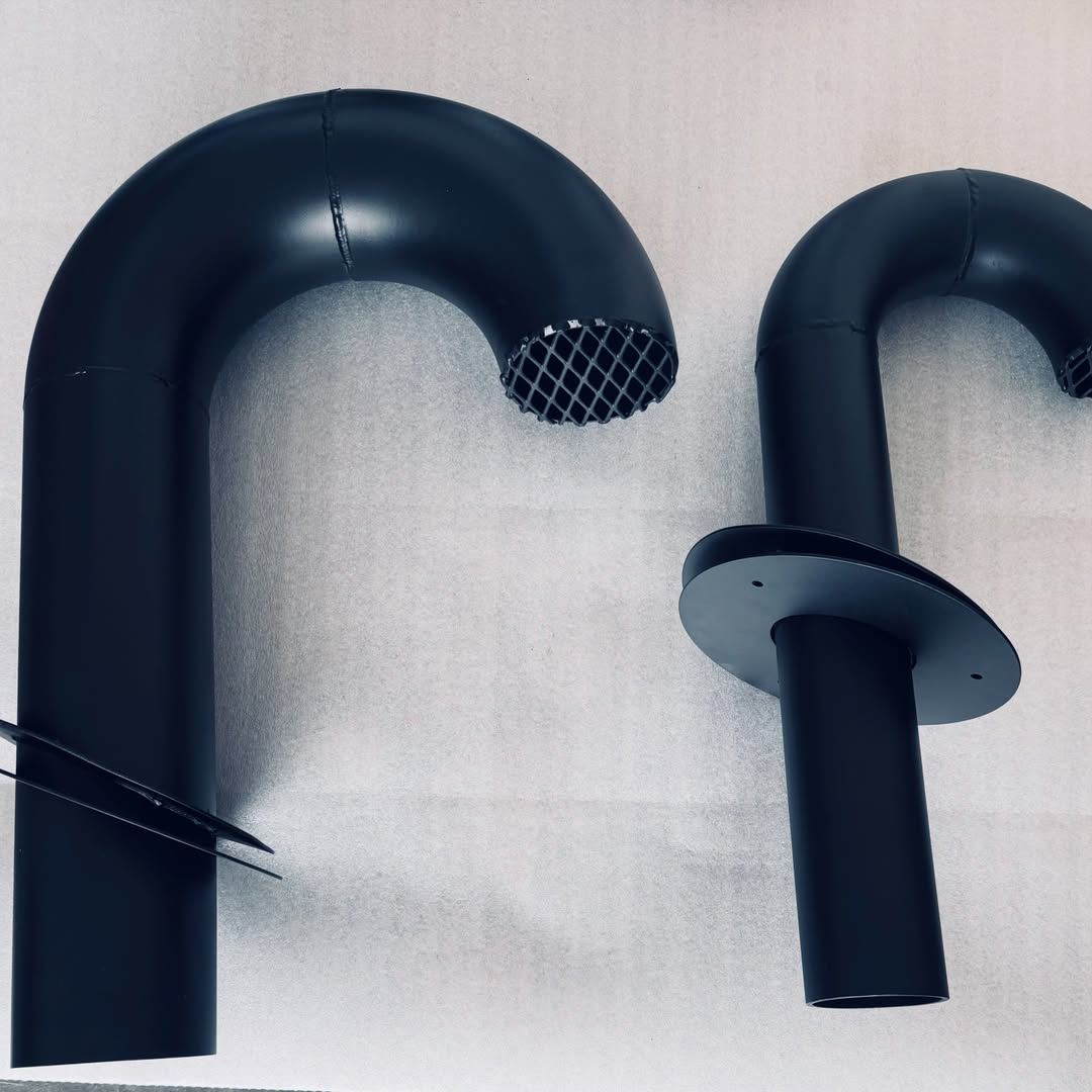 Black powder-coated roof exhaust assemblies